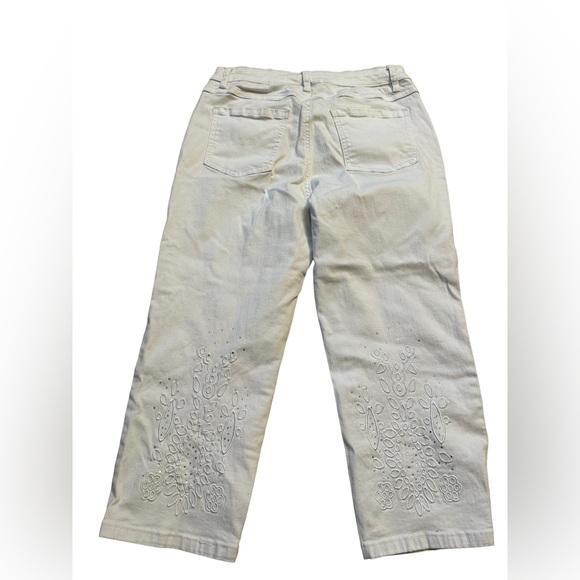 FDJ French Dressing Jeans White Cropped Pants Size 6 Olivia Embellished … - Picture 7 of 9